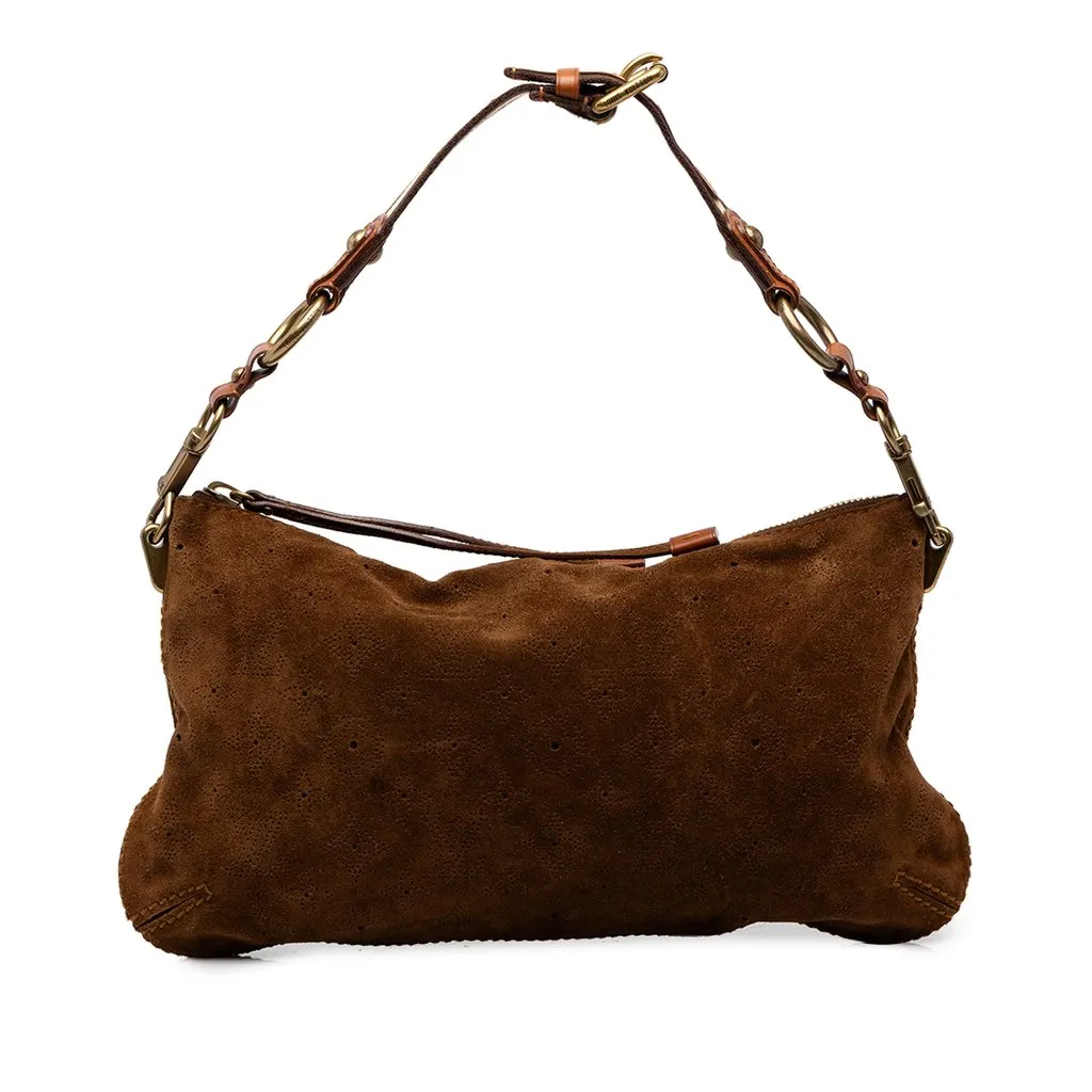 Louis Vuitton Monogram Mahina Suede Onatah Pochette Brown Suede Very good - Front View