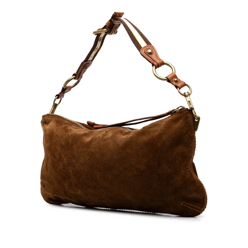 Louis Vuitton Monogram Mahina Suede Onatah Pochette Brown Suede Very good - Back View