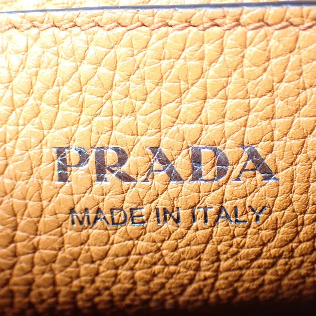 Prada Vitello Daino Soft Crossbody Orange Leather Very good - Box View