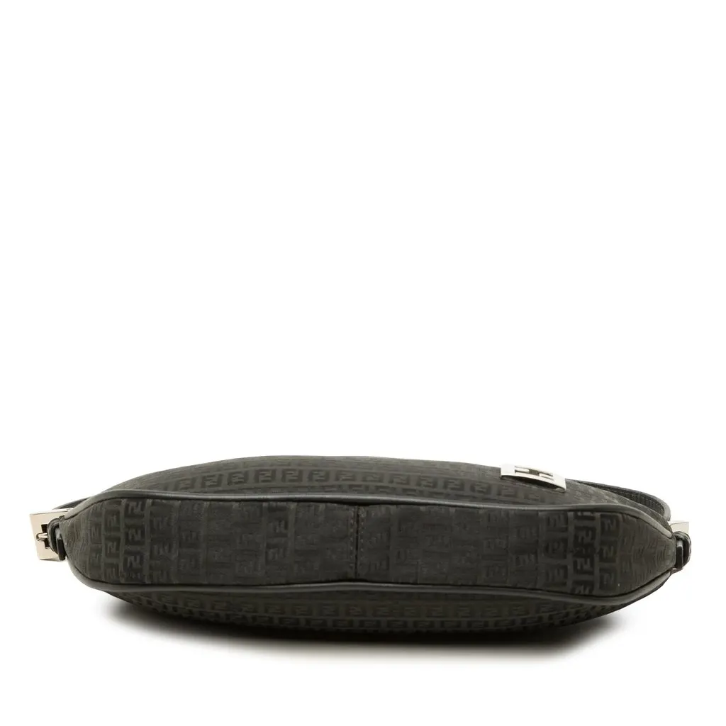 Fendi Micro Zucchino Canvas Shoulder Bag Black Canvas Very good - Inside View