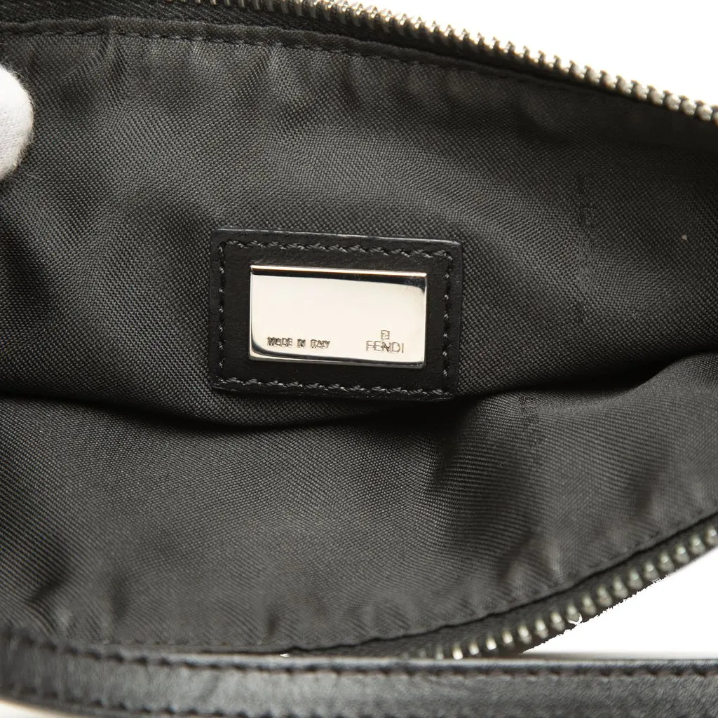 Fendi Micro Zucchino Canvas Shoulder Bag Black Canvas Very good - Box View
