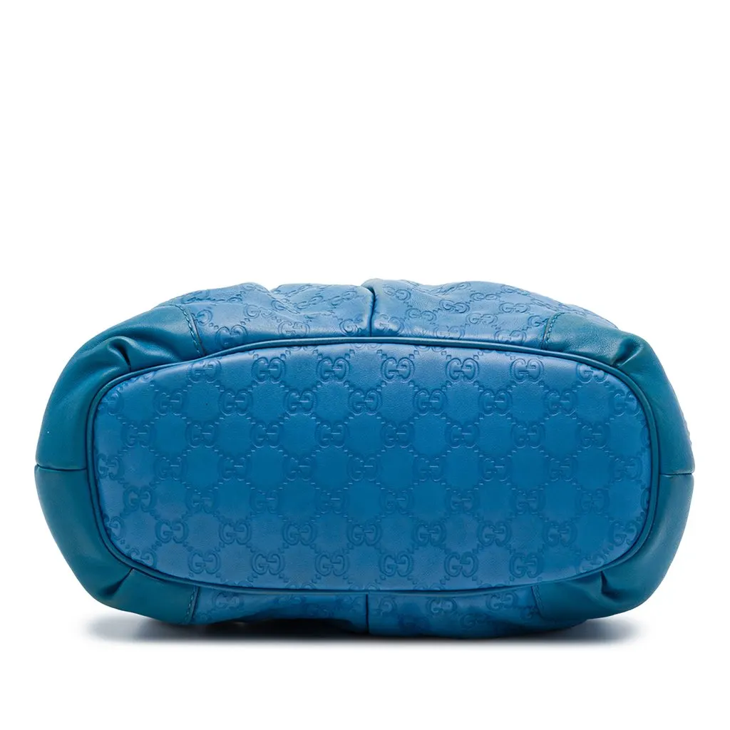 Gucci Guccissima Sukey Satchel Blue Leather Very good - Inside View