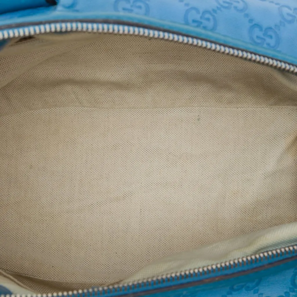 Gucci Guccissima Sukey Satchel Blue Leather Very good - Model View