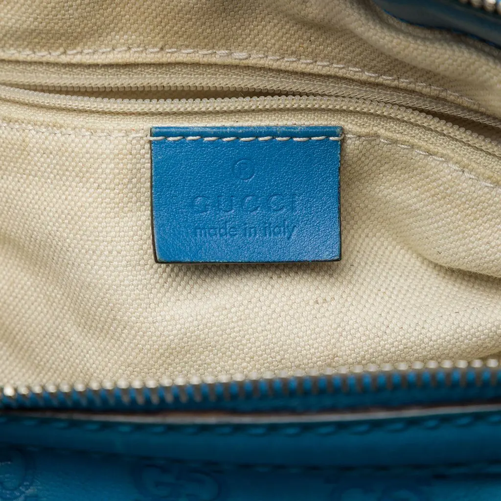 Gucci Guccissima Sukey Satchel Blue Leather Very good - Box View