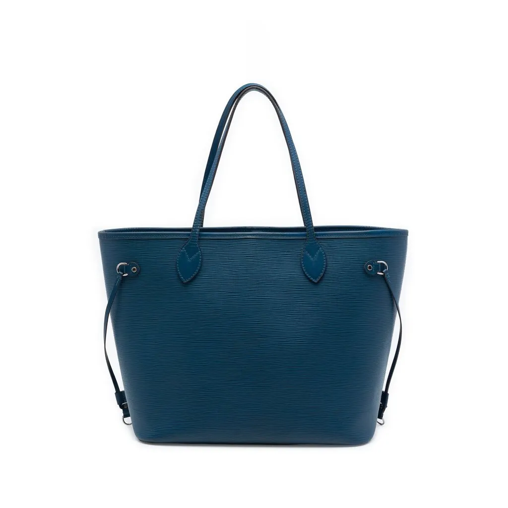 Louis Vuitton Epi Neverfull MM Blue Leather Very good - Front View