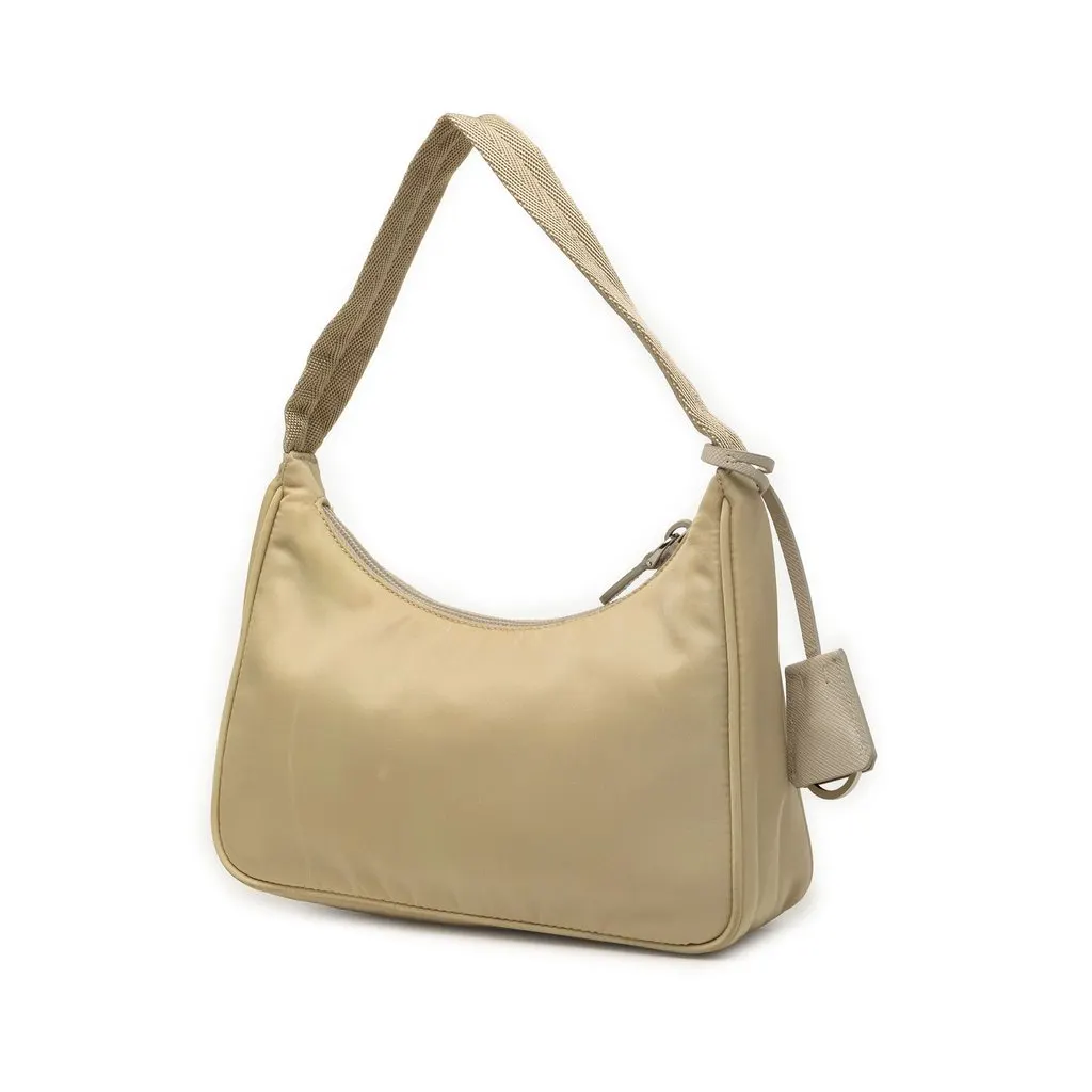Prada Mini Tessuto Re Edition 2000 Shoulder Bag Beige Very good - Back View