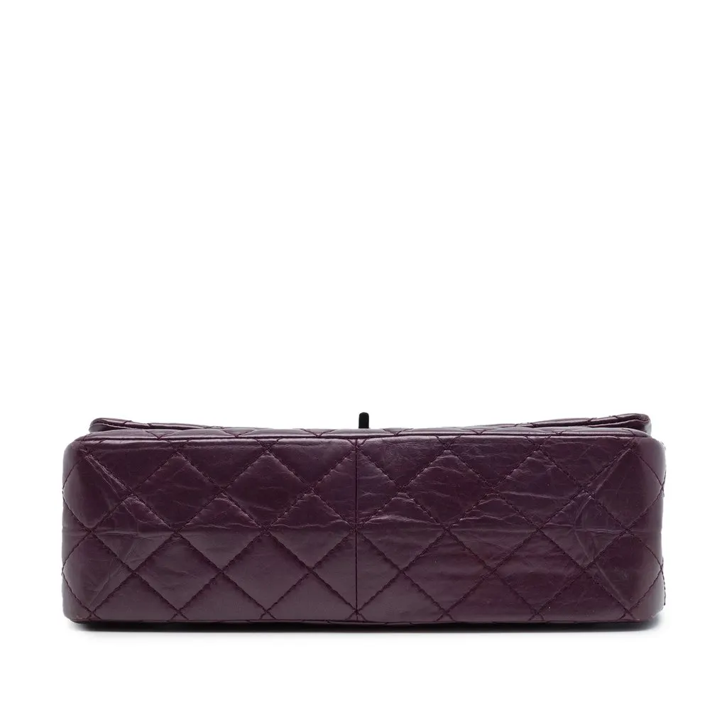 Chanel Quilted Metallic Aged Calfskin Reissue 2.55 Double Flap 226 Purple Leather Very good - Inside View