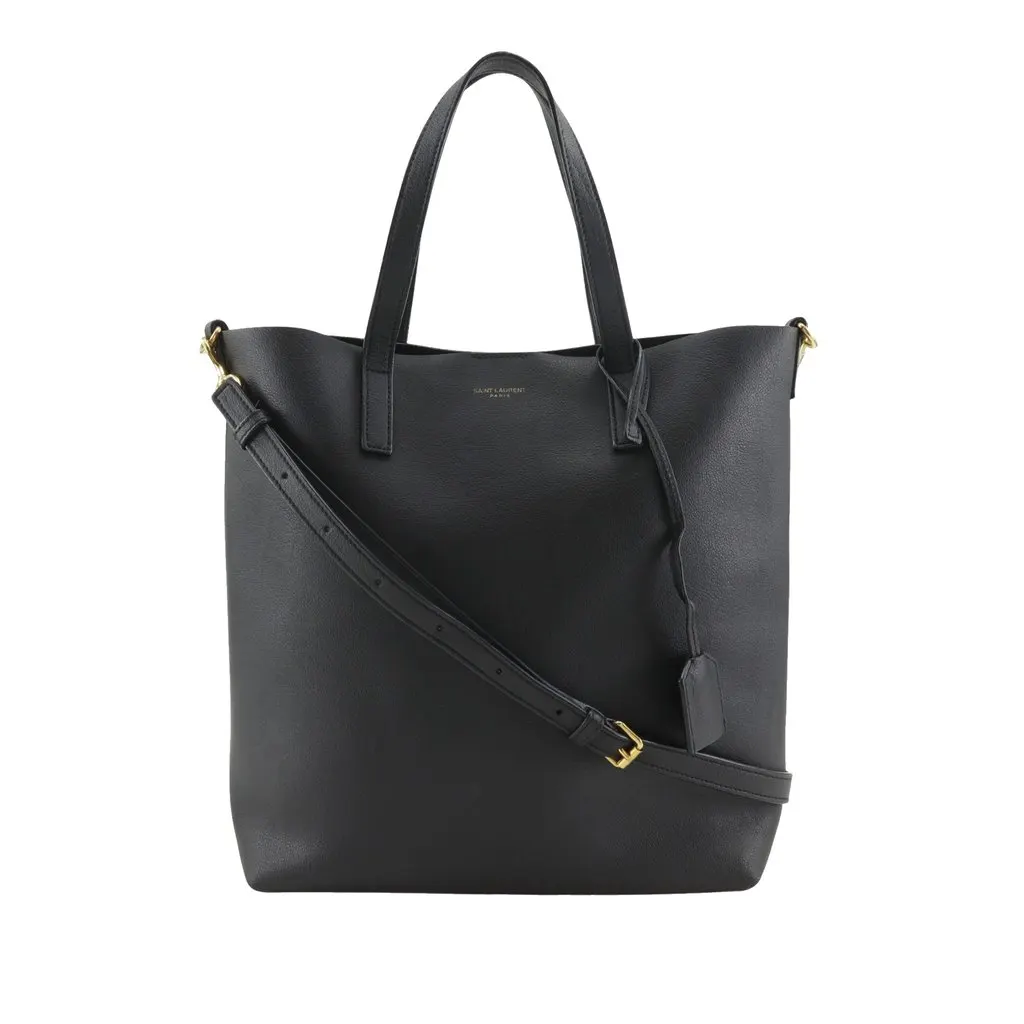 Saint Laurent Toy Leather North South Shopping Tote Black Leather Very good - Front View