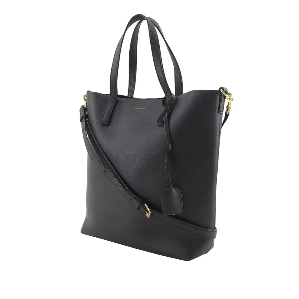 Saint Laurent Toy Leather North South Shopping Tote Black Leather Very good - Back View