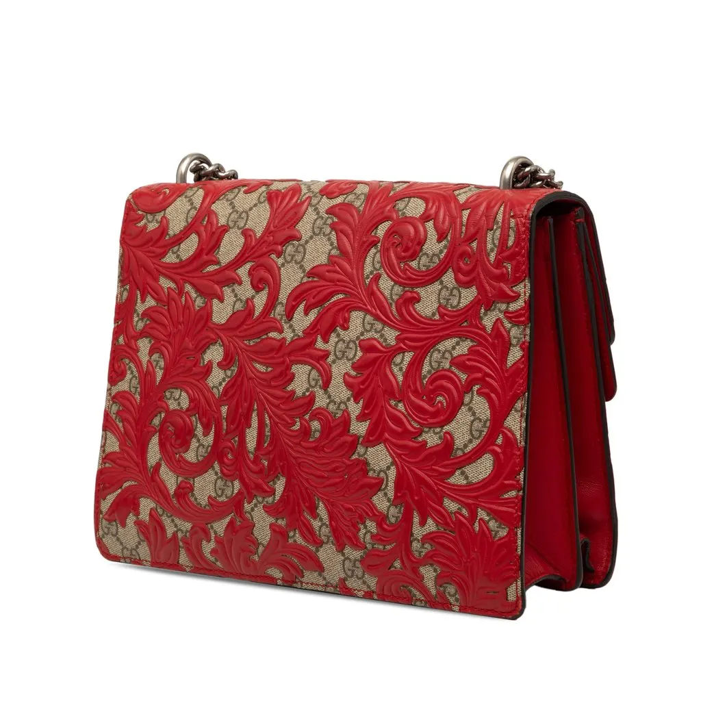 Gucci Medium GG Supreme Arabesque Dionysus Shoulder Bag Red Very good - Back View