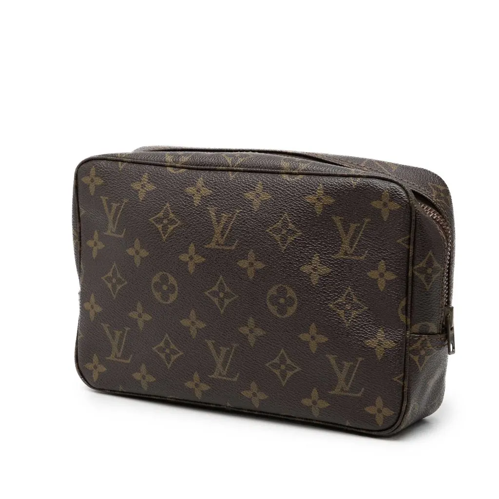 Louis Vuitton Monogram Macassar Toilet Pouch GM Brown Very good - Back View