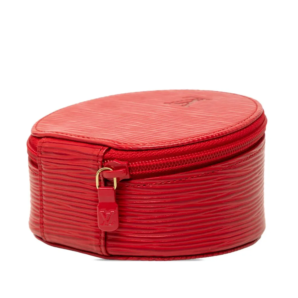 Louis Vuitton Epi Ecrin Bijoux Travel Jewelry Case 10 Red Leather Very good - Back View