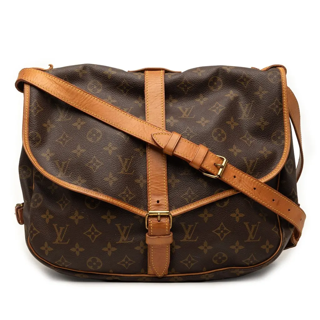 Louis Vuitton Monogram Saumur 35 Brown Good - Front View
