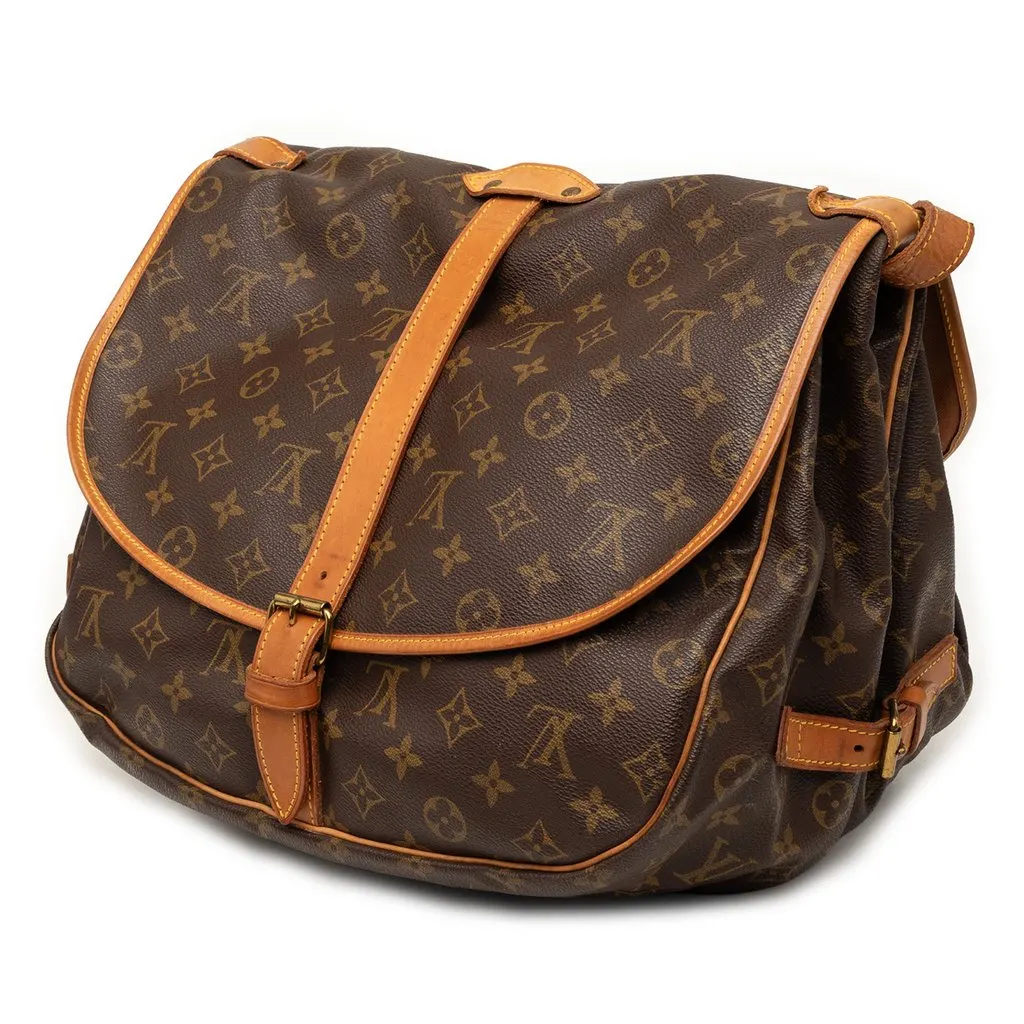 Louis Vuitton Monogram Saumur 35 Brown Good - Back View