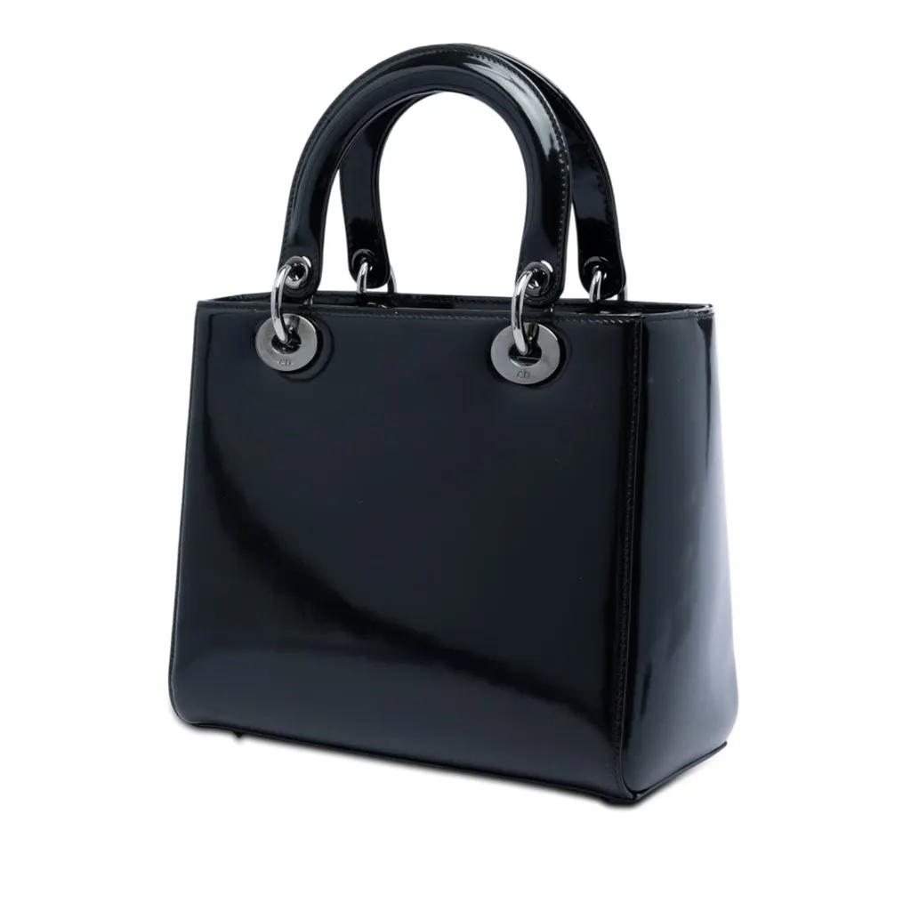 Dior Medium Patent Lady Dior Black Leather Very good - Back View