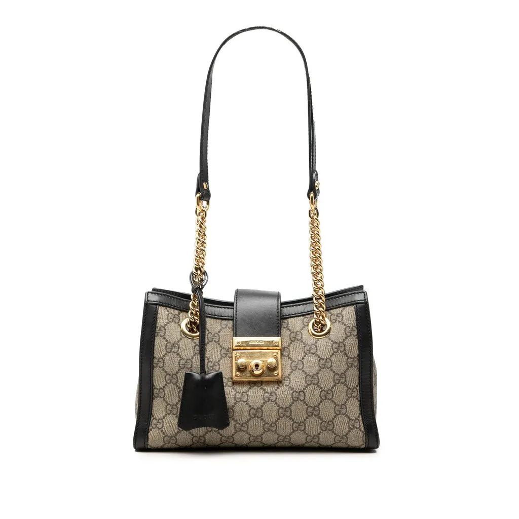 Gucci Small GG Supreme Padlock Tote Beige Very good - Front View