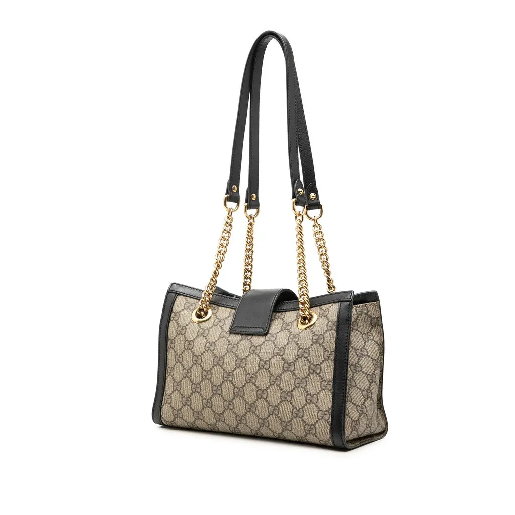 Gucci Small GG Supreme Padlock Tote Beige Very good - Back View