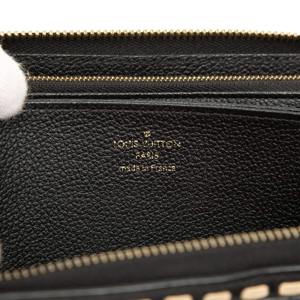 Louis Vuitton Monogram Empreinte Whipstitch Zippy Wallet Black Leather Very good - Box View