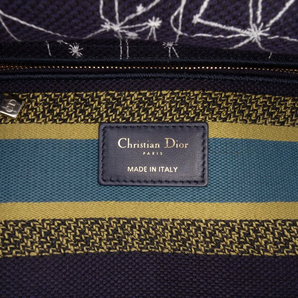 Dior Medium Embroidered Canvas Zodiac Lady D Lite Blue Very good - Box View