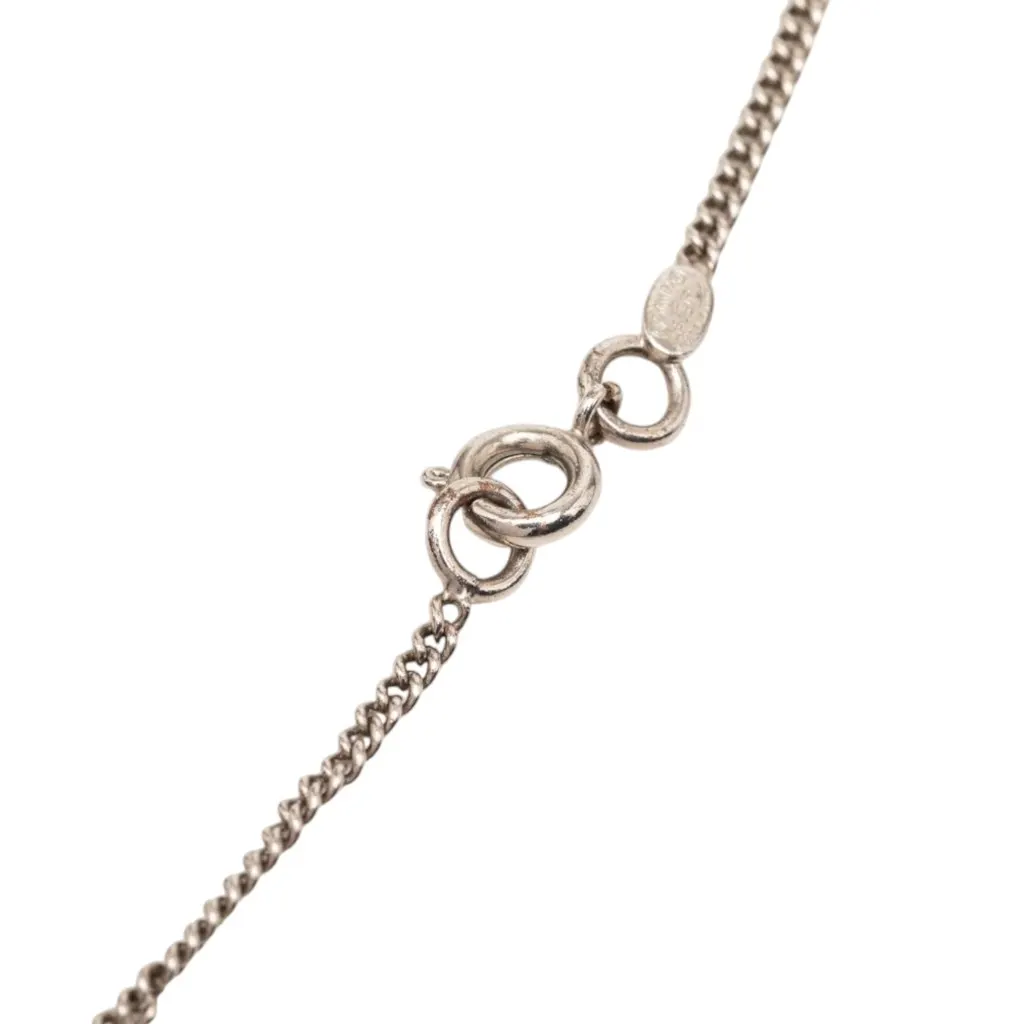 Chanel CC Brass Strass Pendant Necklace Silver Metal Very good - Box View