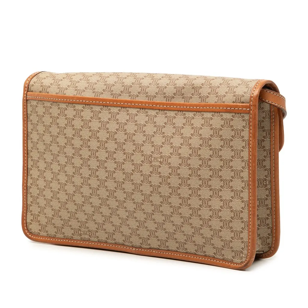 Celine Macadam Coated Canvas Crossbody Beige Canvas Very good - Back View