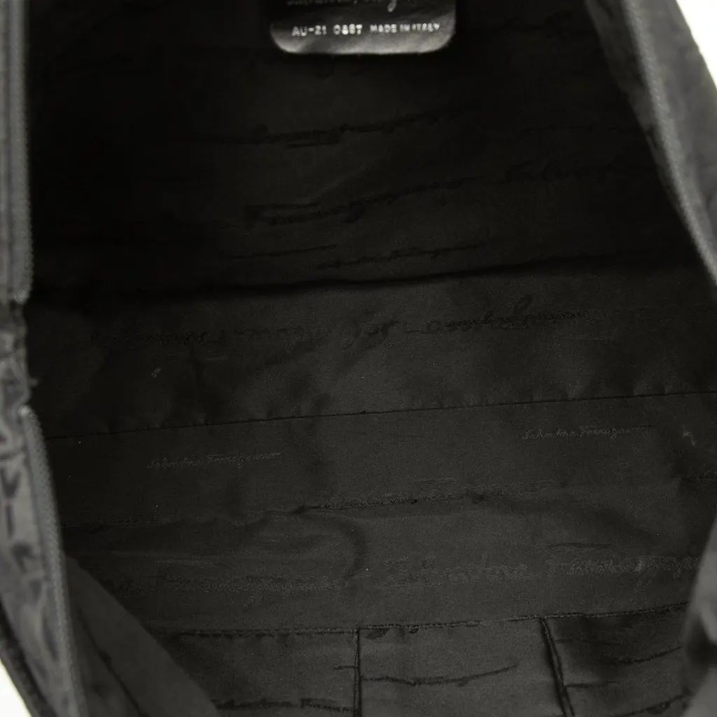 Salvatore Ferragamo Gancini Nylon Tote Black Polyamide Very good - Model View