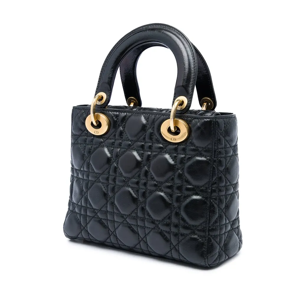 Dior Small Lambskin Cannage My ABCDior Lady Dior Black Leather Very good - Back View