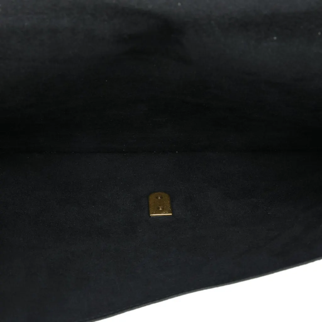 Gucci Calfskin Bee Star Portfolio Clutch Black Leather Good - Model View