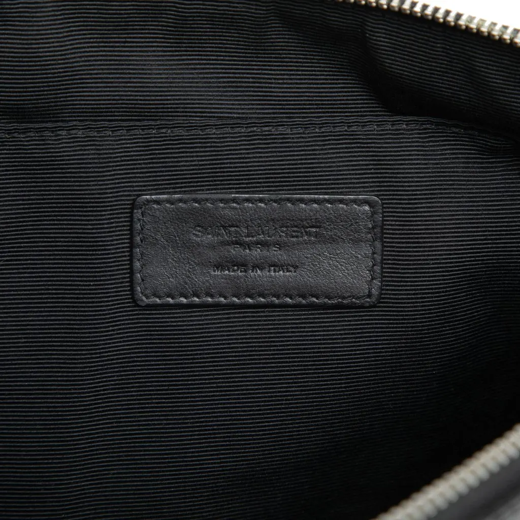 Saint Laurent Croc Embossed Leather Monogram Document Holder Black Leather Very good - Box View