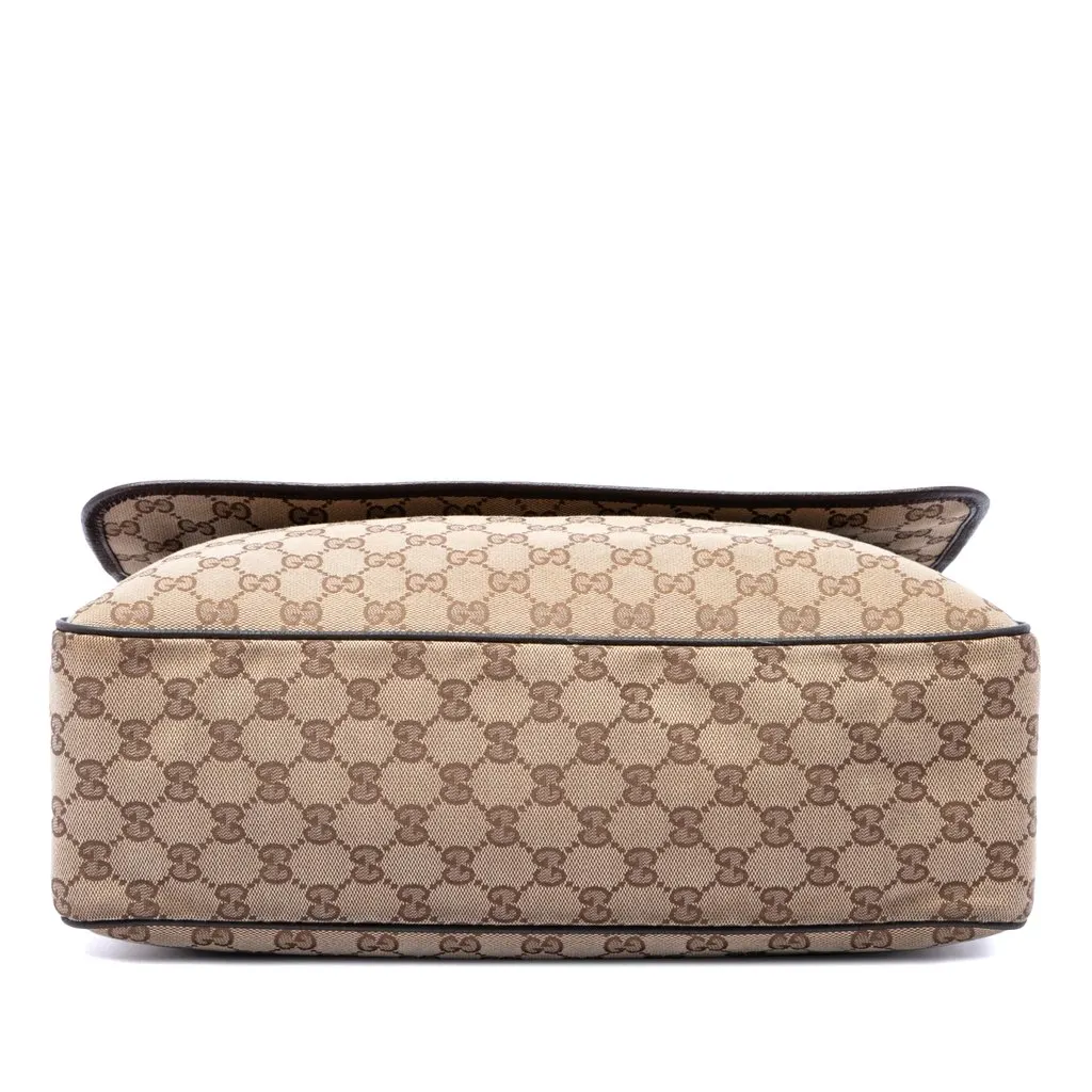 Gucci GG Canvas Web Flap Messenger Bag Beige Canvas Very good - Inside View