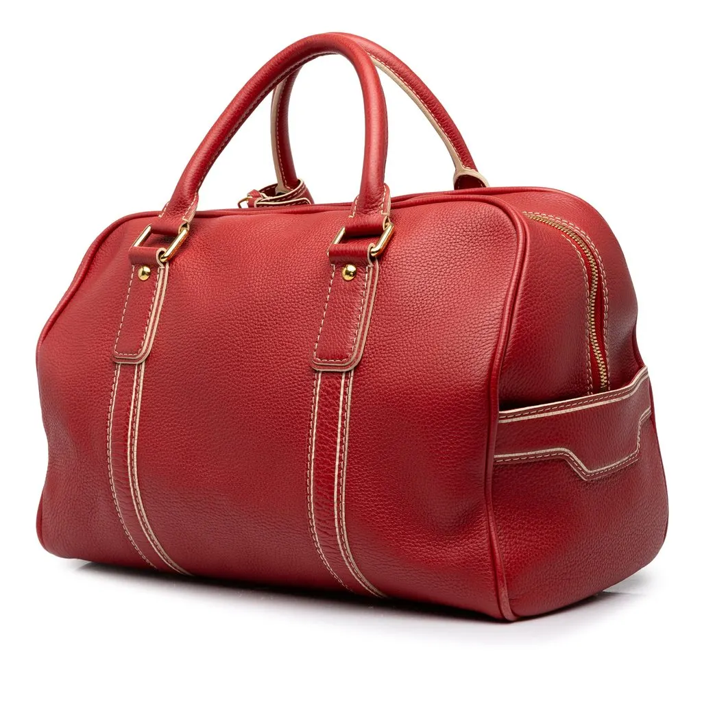 Louis Vuitton Tobago Carryall Red Leather Good - Back View