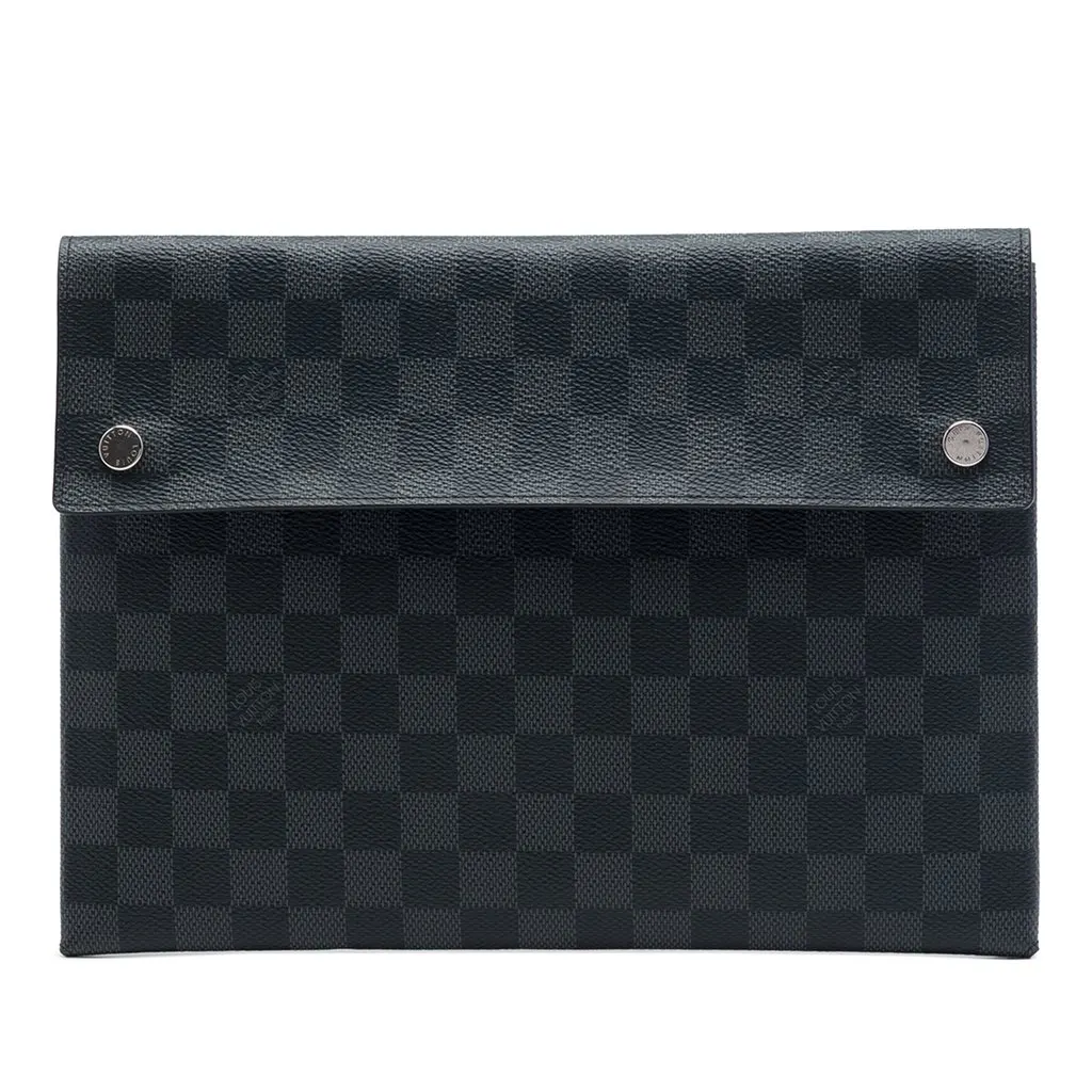 Louis Vuitton Damier Graphite Alpha Pochette GM Black Very good - Front View