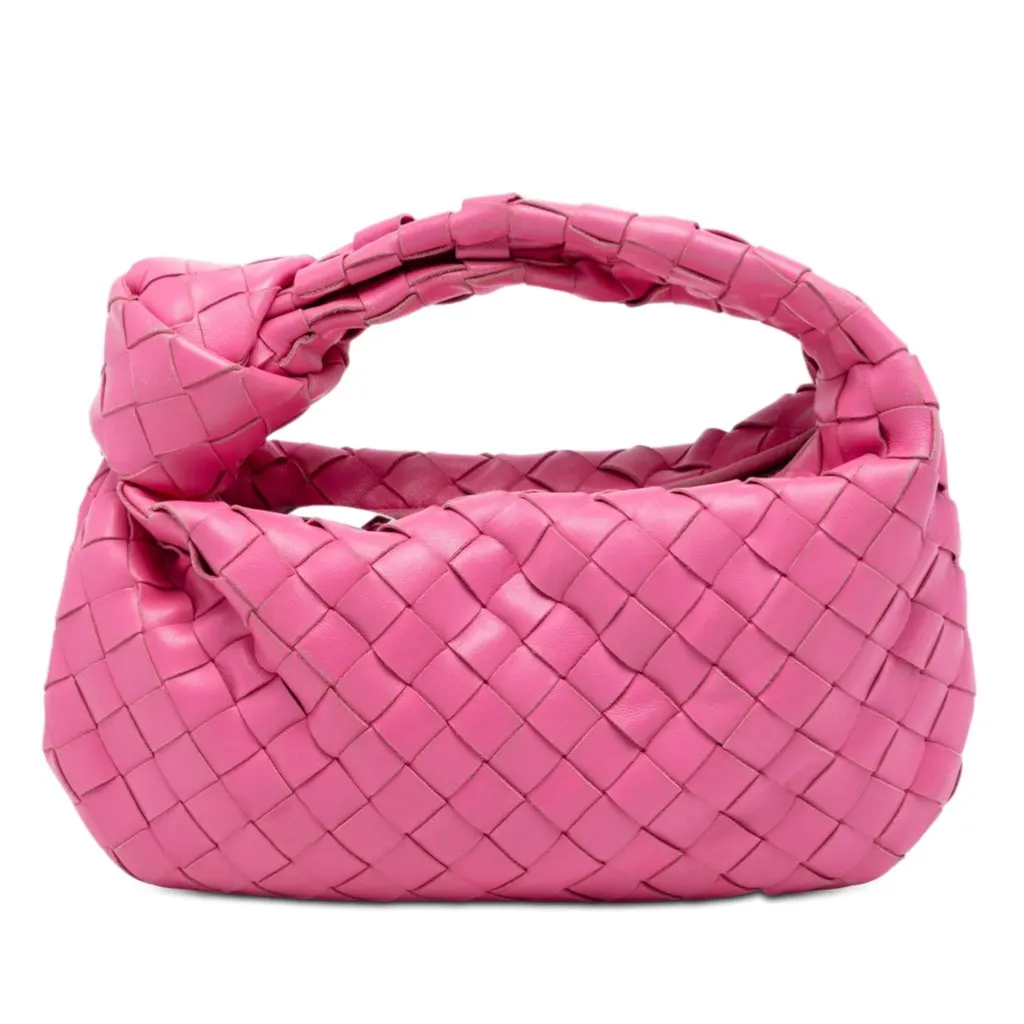 Bottega Veneta Mini Nappa Intrecciato Jodie Pink Leather Very good - Front View