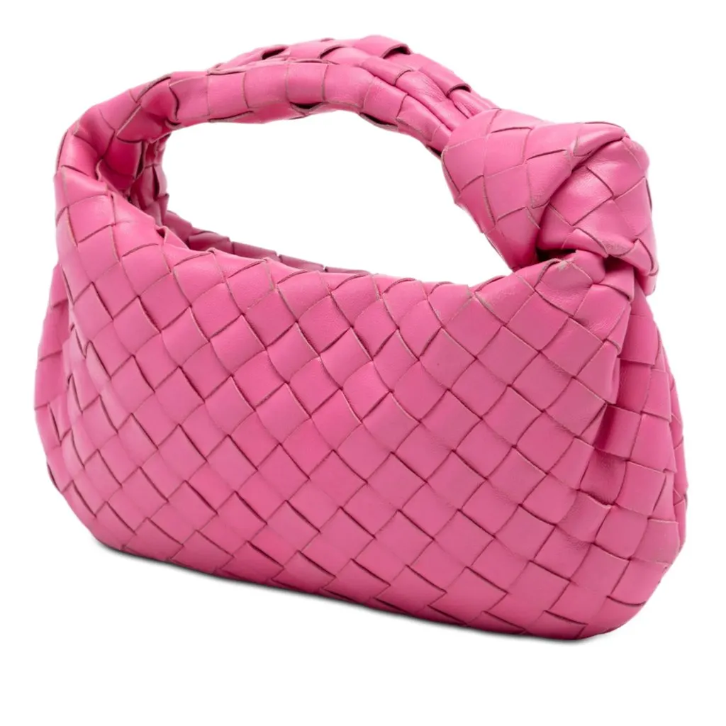 Bottega Veneta Mini Nappa Intrecciato Jodie Pink Leather Very good - Back View