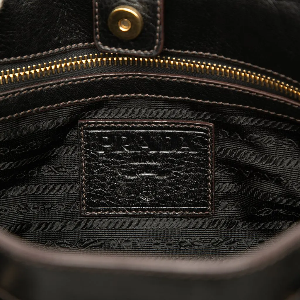 Prada Velluto Burnout and Canvas Canapa Logo Convertible Tote Black Velvet Good - Box View
