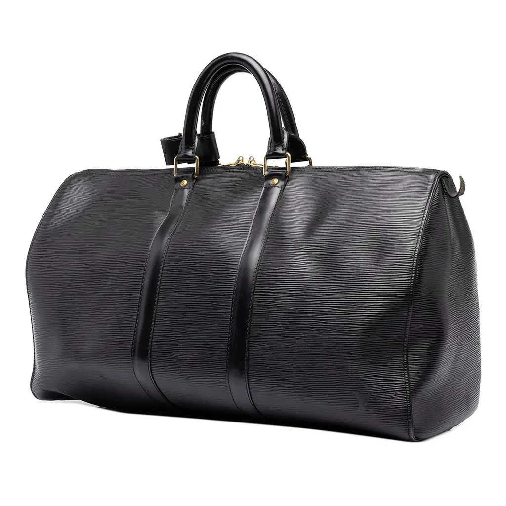 Louis Vuitton Epi Keepall 45 Black Leather Good - Back View