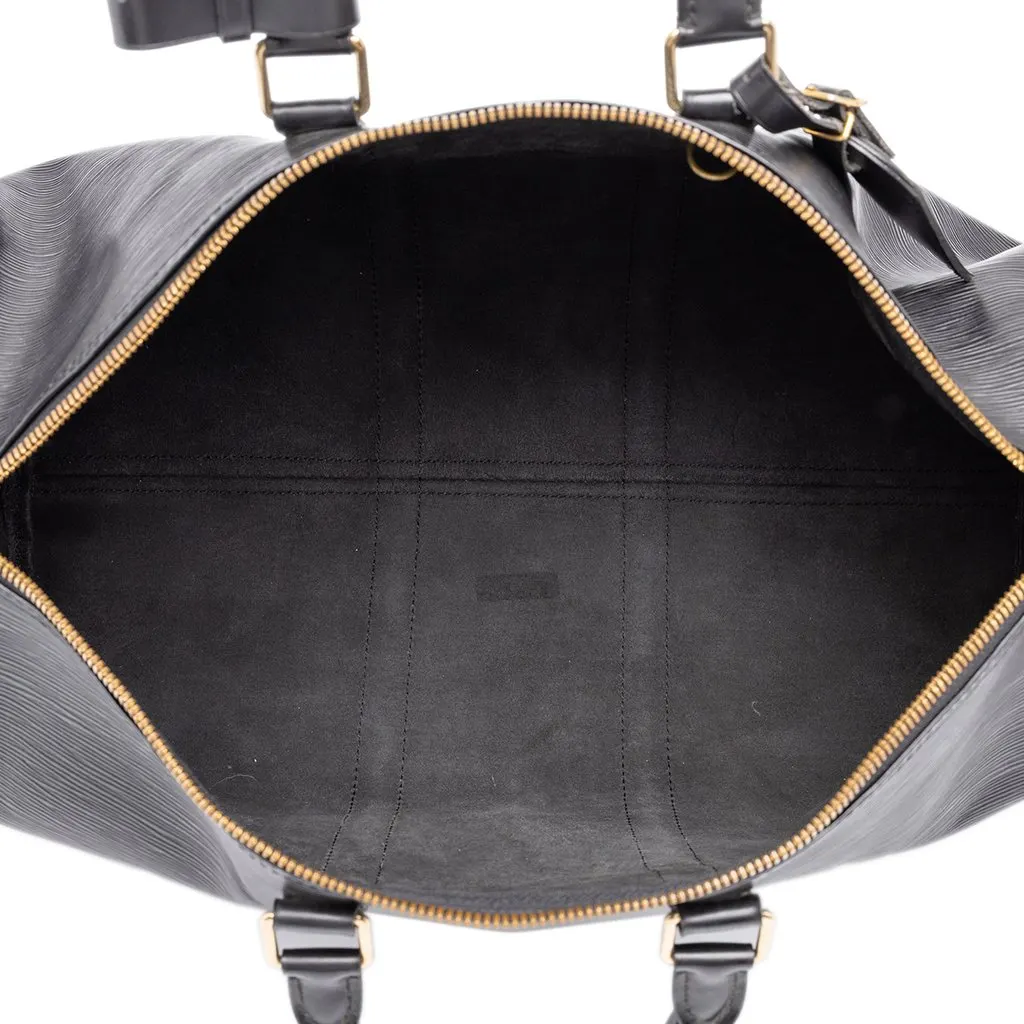 Louis Vuitton Epi Keepall 45 Black Leather Good - Model View