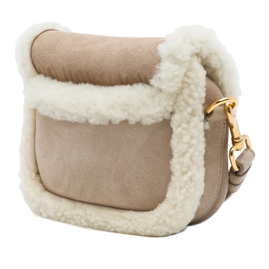 Dior Small Suede Shearling Bobby Crossbody Beige Suede Very good - Back View
