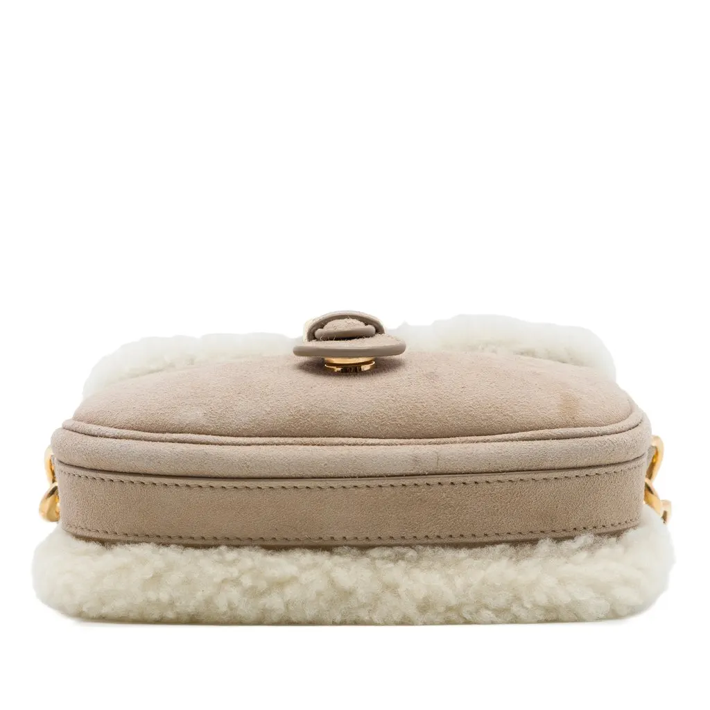 Dior Small Suede Shearling Bobby Crossbody Beige Suede Very good - Inside View