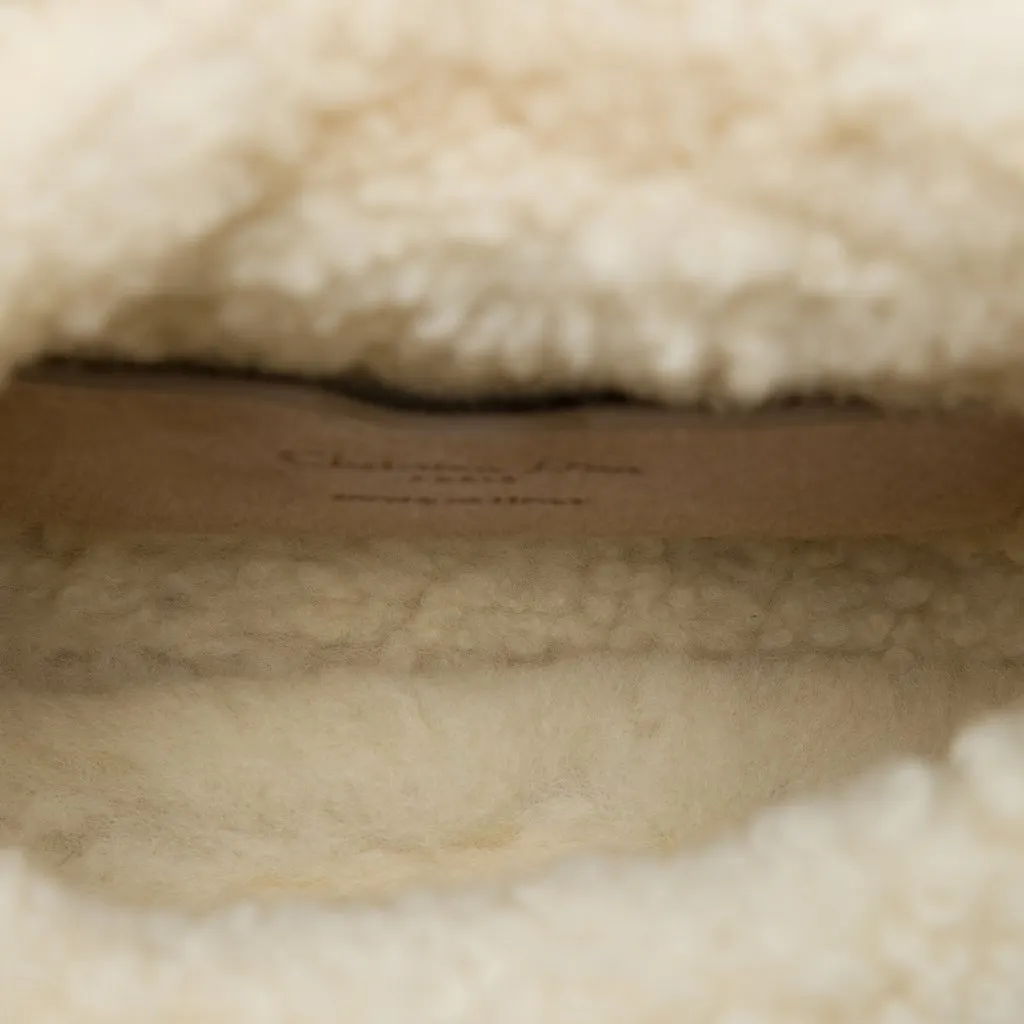 Dior Small Suede Shearling Bobby Crossbody Beige Suede Very good - Model View