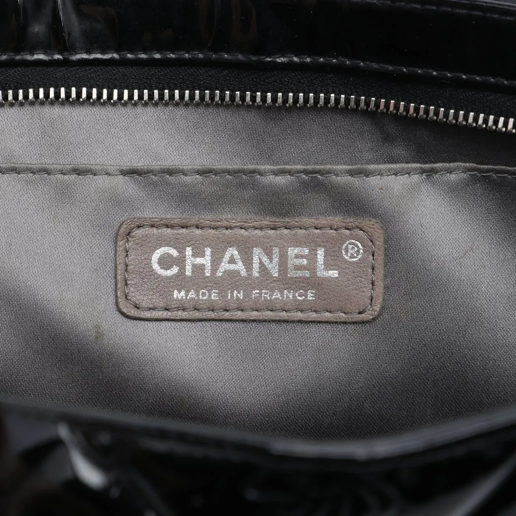 Chanel Quilted Patent Embossed Lucky Symbols Pochette Black Leather Very good - Box View