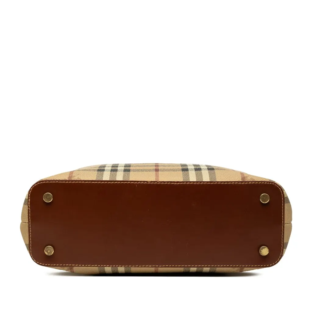 Burberry Mini Haymarket Check Coated Canvas Tote Beige Very good - Inside View