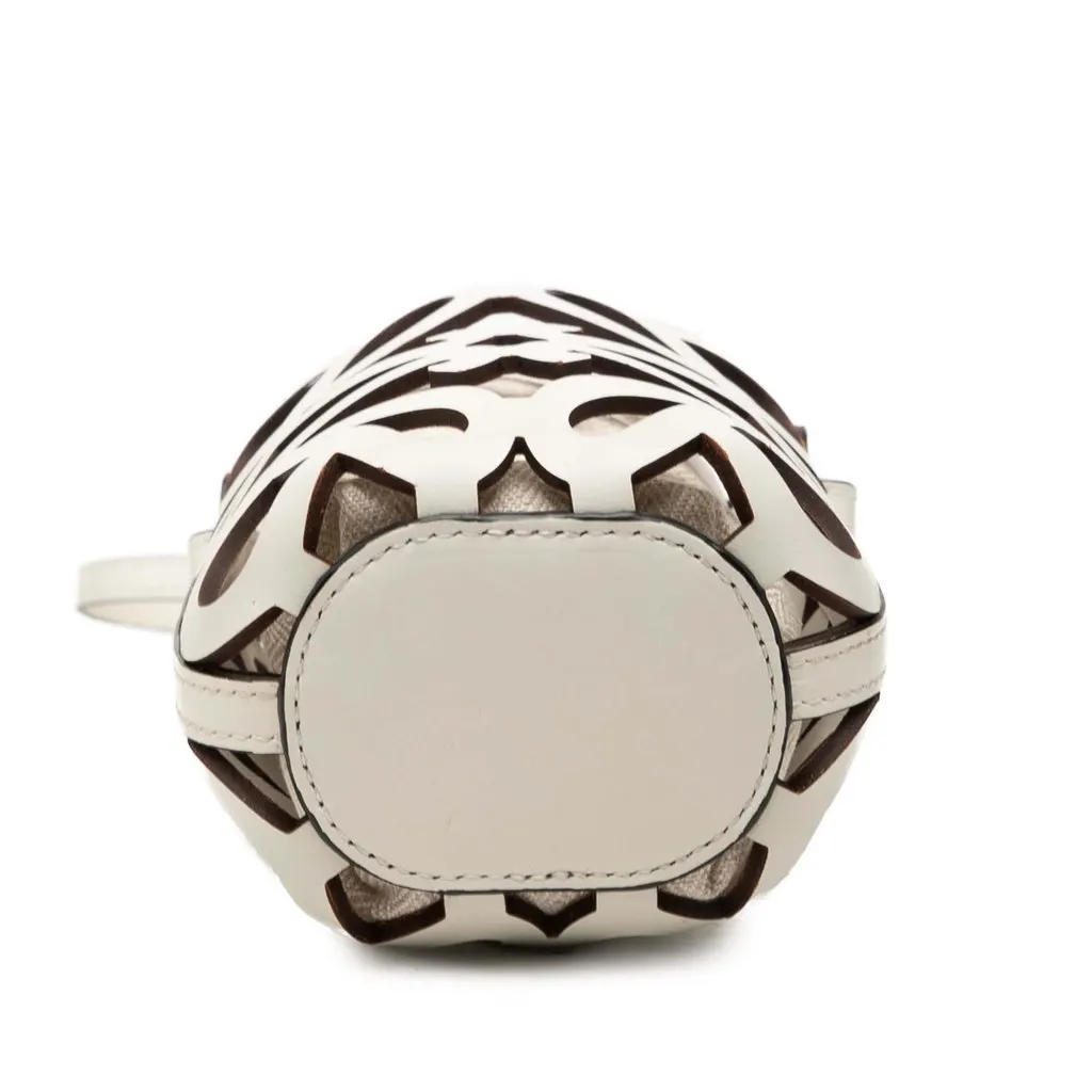 LOEWE Anagram Leather Cut Out Pocket Crossbody White Leather Very good - Inside View