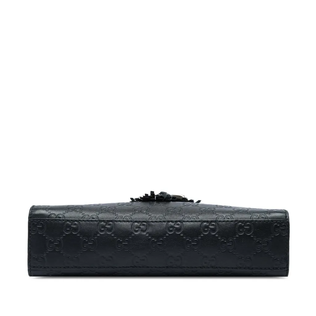 Gucci Small Guccissima Emily Shoulder Bag Black Leather Very good - Inside View