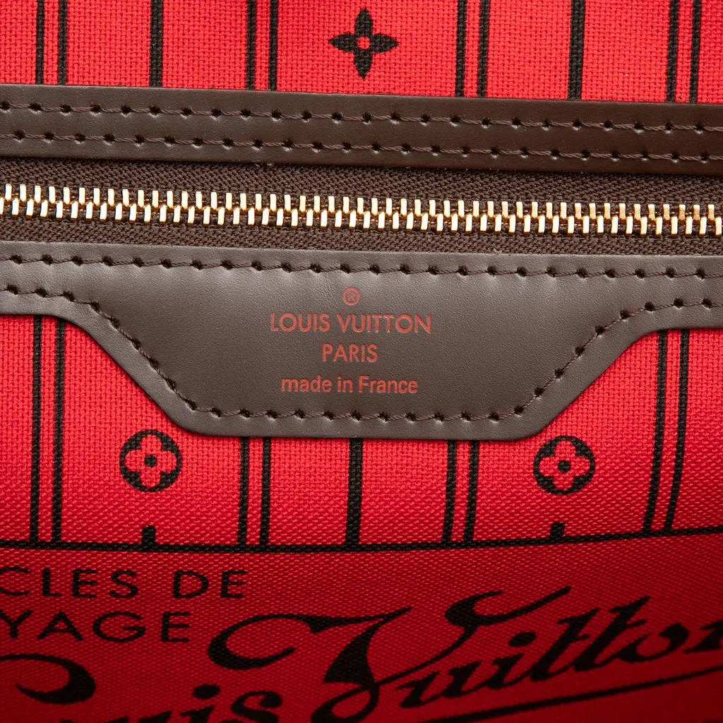 Louis Vuitton Damier Ebene Neverfull MM Brown Canvas Very good - Box View