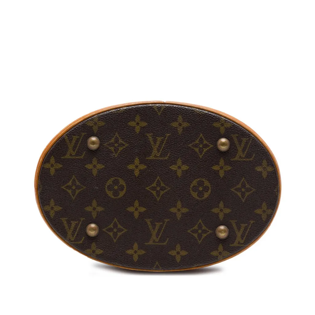 Louis Vuitton Monogram Petit Bucket Brown Canvas Good - Inside View