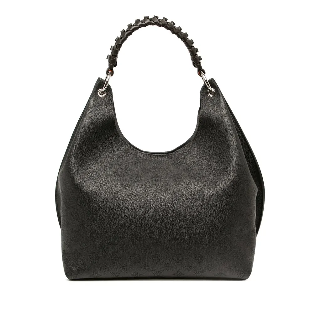 Louis Vuitton Monogram Mahina Carmel Black Leather Very good - Front View