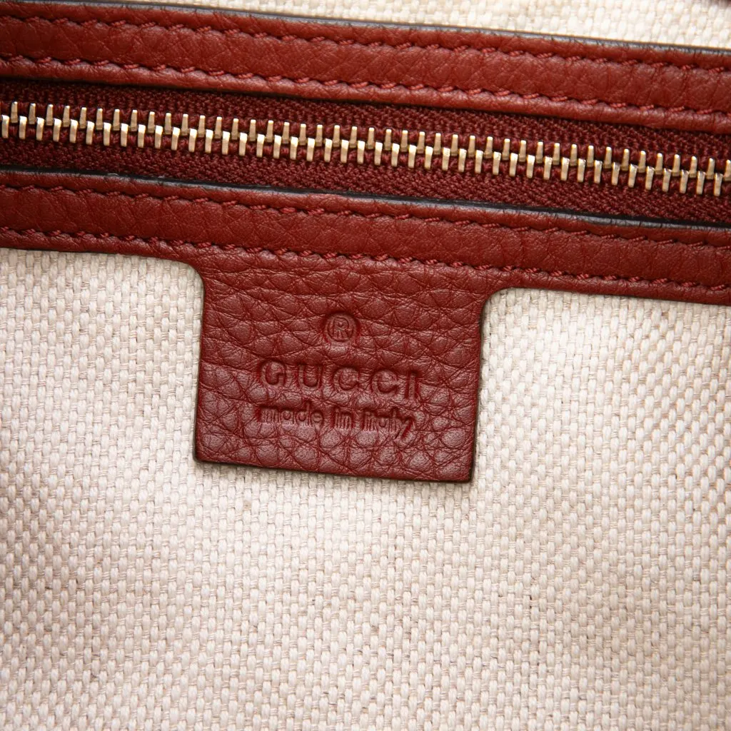 Gucci Grained Calfskin Dressage Hobo Red Leather Very good - Box View