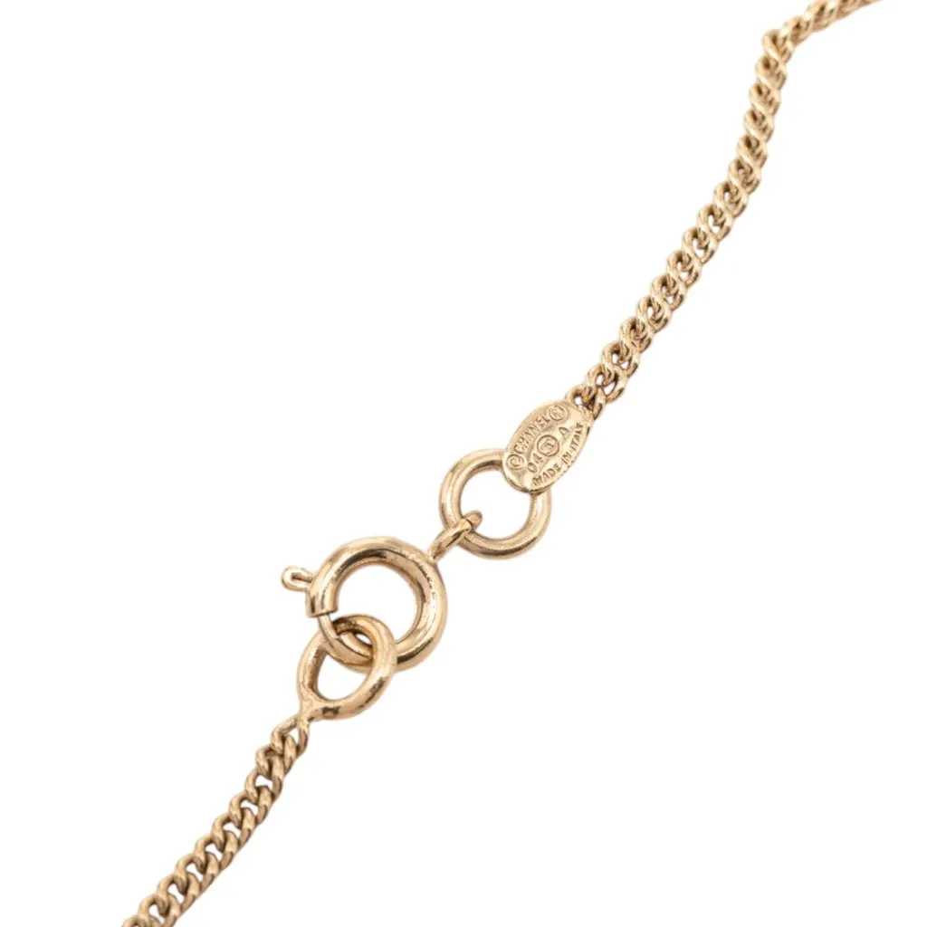 Chanel CC Gold Plated Perfume Bottle Pendant Necklace Gold Metal Very good - Box View