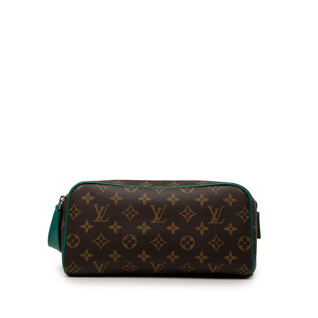 Louis Vuitton Monogram Macassar Dopp Kit Brown Very good - Front View